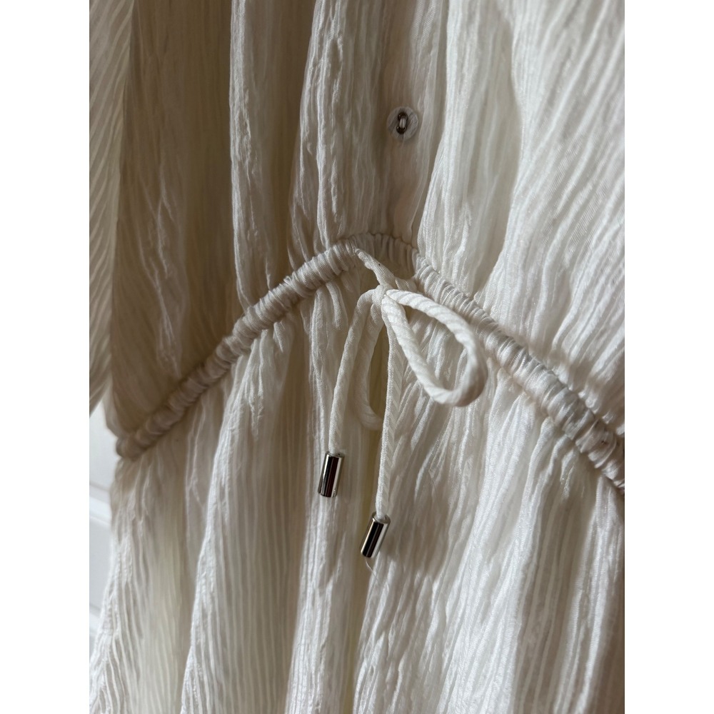 Minkpink White Textured Peasant Dress Medium Cottagecore Prairie Romanti - Picture 6 of 10